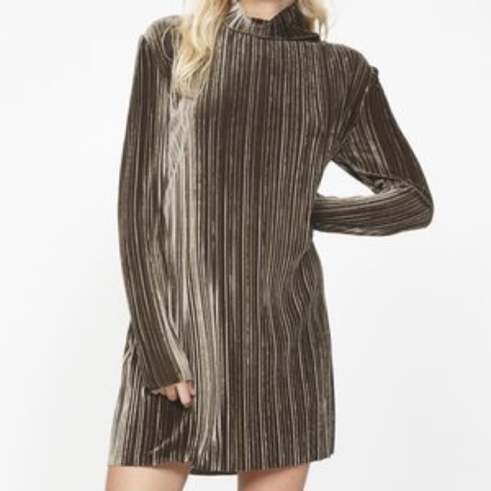 MinkPink Pleated Velvet Dress
